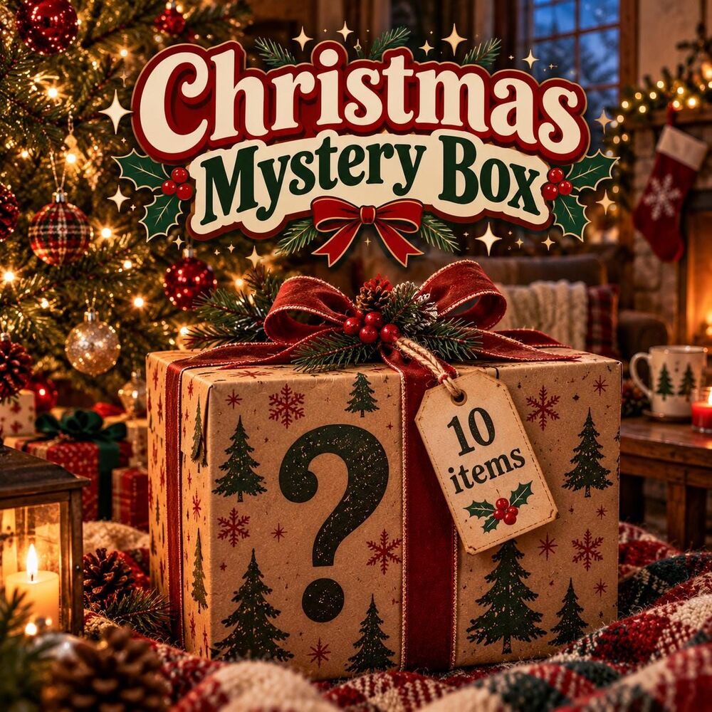 Christmas Mystery Box | 10 Item Holiday Surprise Box | Vintage, New & Handmade